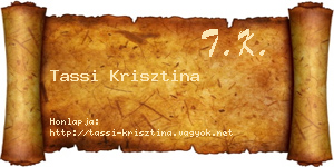 Tassi Krisztina névjegykártya